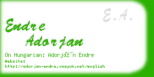 endre adorjan business card